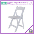 White PP Plastic Resin Folding Chair with Pad